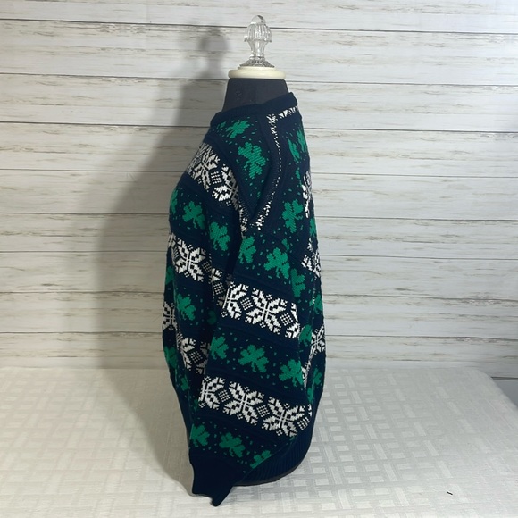 Blarney Woollen Mills MADE IN IRELAND Shamrock Snowflake Sweater Women's Large - Picture 3 of 9